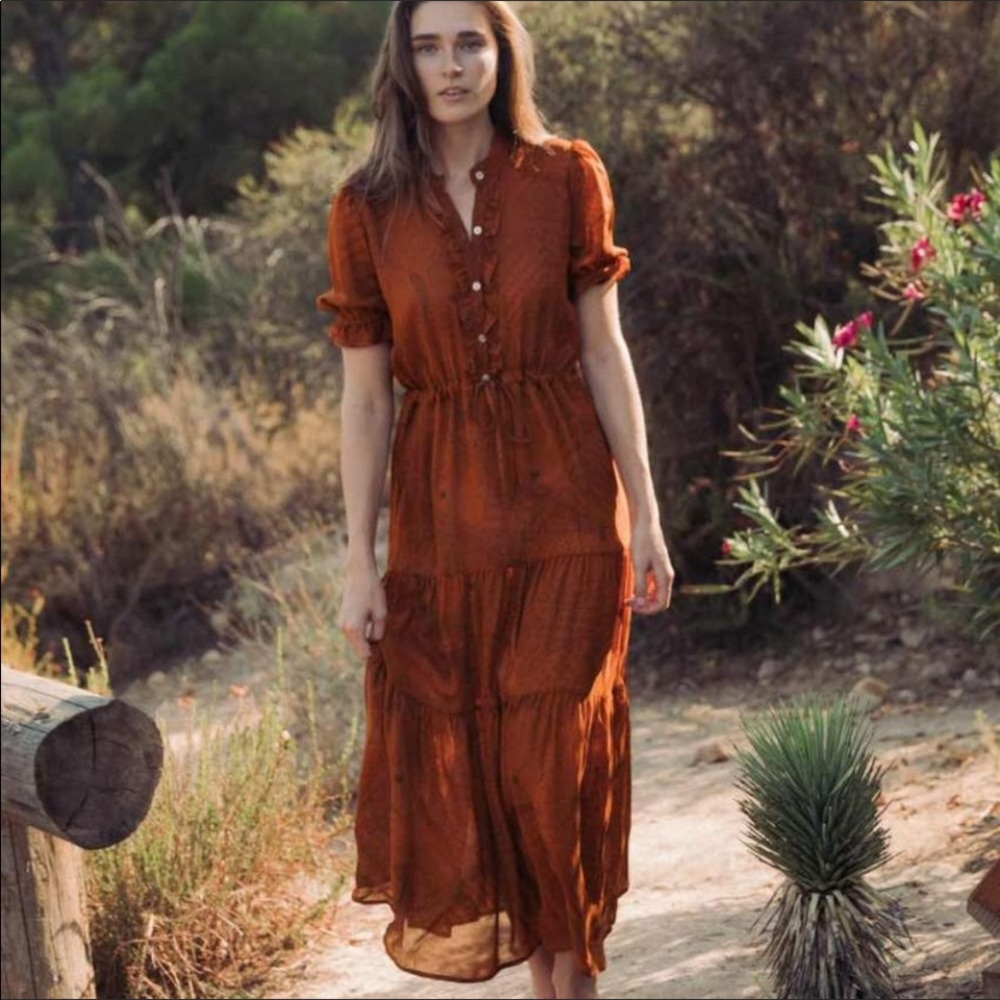 Christy Dawn The Elle Dress Pumpkin Paisley XS